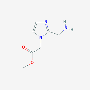 molecular formula C7H11N3O2 B13240818 Methyl 2-[2-(aminomethyl)-1H-imidazol-1-yl]acetate 