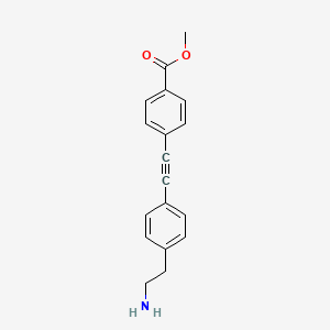 molecular formula C18H17NO2 B13240836 Methyl 4-{2-[4-(2-aminoethyl)phenyl]ethynyl}benzoate 