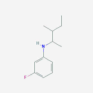 molecular formula C12H18FN B13240846 3-fluoro-N-(3-methylpentan-2-yl)aniline 