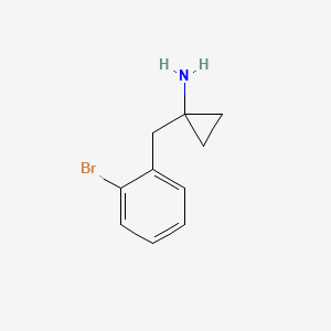 molecular formula C10H12BrN B13240921 1-[(2-Bromophenyl)methyl]cyclopropan-1-amine 