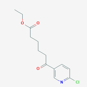 molecular formula C13H16ClNO3 B1324094 Ethyl 6-(6-chloropyridin-3-YL)-6-oxohexanoate CAS No. 890100-67-1