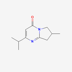 molecular formula C11H16N2O B13240949 7-Methyl-2-(propan-2-yl)-4H,6H,7H,8H-pyrrolo[1,2-a]pyrimidin-4-one CAS No. 2060047-93-8