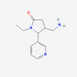 4-(Aminomethyl)-1-ethyl-5-(pyridin-3-yl)pyrrolidin-2-one