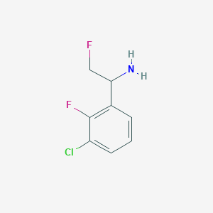 molecular formula C8H8ClF2N B13241001 1-(3-Chloro-2-fluorophenyl)-2-fluoroethan-1-amine 