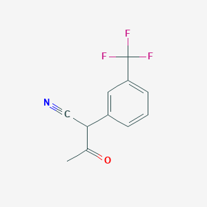 molecular formula C11H8F3NO B13241016 3-Oxo-2-[3-(trifluoromethyl)phenyl]butanenitrile 