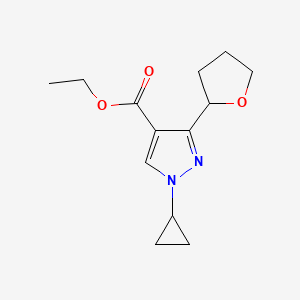 Ethyl 1-cyclopropyl-3-(oxolan-2-yl)-1H-pyrazole-4-carboxylate