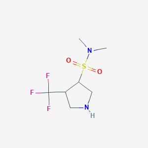 molecular formula C7H13F3N2O2S B13241021 N,N-dimethyl-4-(trifluoromethyl)pyrrolidine-3-sulfonamide 