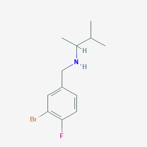 molecular formula C12H17BrFN B13241042 [(3-Bromo-4-fluorophenyl)methyl](3-methylbutan-2-yl)amine 