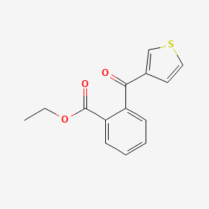 molecular formula C14H12O3S B1324106 3-(2-Carboethoxybenzoyl)thiophene CAS No. 904633-30-3