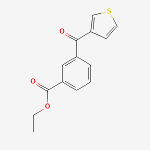 molecular formula C14H12O3S B1324107 3-(3-Carboethoxybenzoyl)thiophene CAS No. 896618-51-2