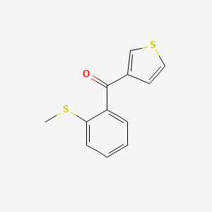 molecular formula C12H10OS2 B1324109 [2-(甲硫基)苯基](噻吩-3-基)甲苯酮 CAS No. 896618-53-4