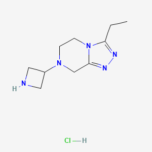 molecular formula C10H18ClN5 B13241125 3-{3-ethyl-5H,6H,7H,8H-[1,2,4]triazolo[4,3-a]pyrazin-7-yl}azetidine hydrochloride 