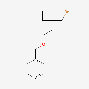 molecular formula C14H19BrO B13241143 ({2-[1-(Bromomethyl)cyclobutyl]ethoxy}methyl)benzene 