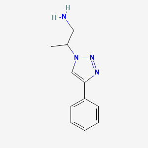 molecular formula C11H14N4 B13241144 2-(4-Phenyl-1H-1,2,3-triazol-1-yl)propan-1-amine 