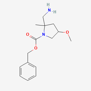 molecular formula C15H22N2O3 B13241239 Benzyl 2-(aminomethyl)-4-methoxy-2-methylpyrrolidine-1-carboxylate 