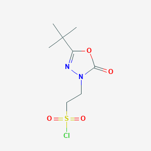 molecular formula C8H13ClN2O4S B13241248 2-(5-tert-Butyl-2-oxo-2,3-dihydro-1,3,4-oxadiazol-3-yl)ethane-1-sulfonyl chloride 