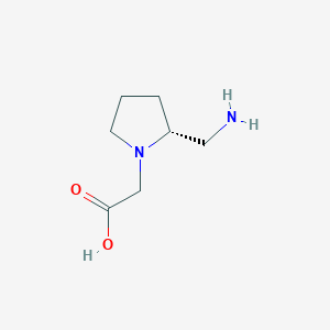 molecular formula C7H14N2O2 B13241261 2-[(2R)-2-(Aminomethyl)pyrrolidin-1-YL]acetic acid 