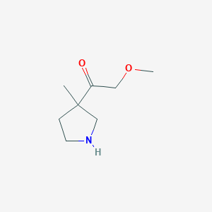 molecular formula C8H15NO2 B13241338 2-Methoxy-1-(3-methylpyrrolidin-3-yl)ethan-1-one 