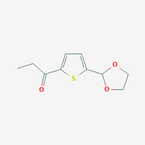 molecular formula C10H12O3S B1324134 5-(1,3-Dioxolan-2-YL)-2-thienyl ethyl ketone CAS No. 898771-82-9