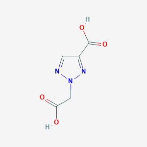 molecular formula C5H5N3O4 B13241366 2-(Carboxymethyl)-2H-1,2,3-triazole-4-carboxylic acid 