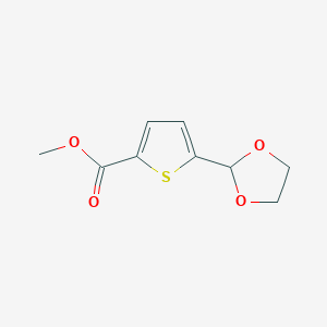 molecular formula C9H10O4S B1324137 Methyl 5-(1,3-dioxolan-2-YL)-2-thiophenecarboxylate CAS No. 898772-05-9
