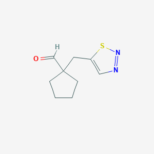 1-(1,2,3-Thiadiazol-5-ylmethyl)cyclopentane-1-carbaldehyde