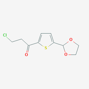 molecular formula C10H11ClO3S B1324143 2-Chloroethyl 5-(1,3-dioxolan-2-YL)-2-thienyl ketone CAS No. 898772-41-3