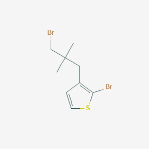 molecular formula C9H12Br2S B13241436 2-Bromo-3-(3-bromo-2,2-dimethylpropyl)thiophene 