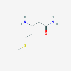 molecular formula C6H14N2OS B13241449 3-Amino-5-(methylsulfanyl)pentanamide 