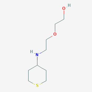 molecular formula C9H19NO2S B13241450 2-{2-[(Thian-4-yl)amino]ethoxy}ethan-1-ol 