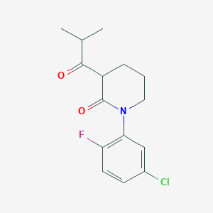 1-(5-Chloro-2-fluorophenyl)-3-(2-methylpropanoyl)piperidin-2-one