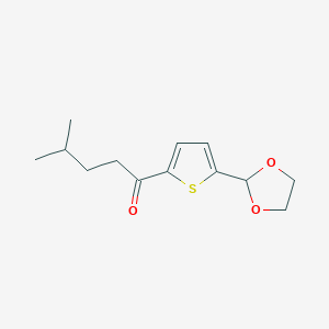 molecular formula C13H18O3S B1324149 5-(1,3-二氧戊环-2-基)-2-噻吩基 3-甲基丁基酮 CAS No. 898772-94-6
