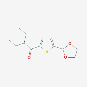 molecular formula C13H18O3S B1324150 5-(1,3-二氧戊环-2-基)-2-噻吩基 1-乙基丙基酮 CAS No. 898772-96-8