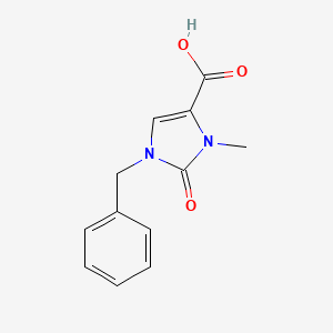 molecular formula C12H12N2O3 B13241514 1-Benzyl-3-methyl-2-oxo-2,3-dihydro-1H-imidazole-4-carboxylic acid 