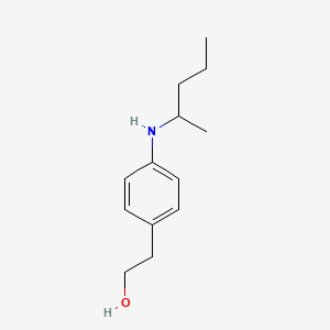 molecular formula C13H21NO B13241523 2-{4-[(Pentan-2-yl)amino]phenyl}ethan-1-ol 