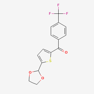 molecular formula C15H11F3O3S B1324153 5-(1,3-二氧戊环-2-基)-2-(4-三氟甲基苯甲酰)噻吩 CAS No. 898773-32-5