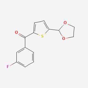 molecular formula C14H11FO3S B1324155 5-(1,3-二氧戊环-2-基)-2-(3-氟苯甲酰)噻吩 CAS No. 898773-38-1