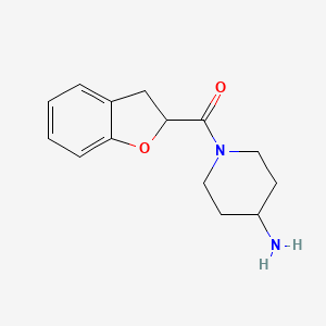 molecular formula C14H18N2O2 B13241550 1-(2,3-Dihydro-1-benzofuran-2-carbonyl)piperidin-4-amine 