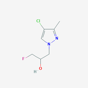 molecular formula C7H10ClFN2O B13241609 1-(4-Chloro-3-methyl-1H-pyrazol-1-yl)-3-fluoropropan-2-ol 