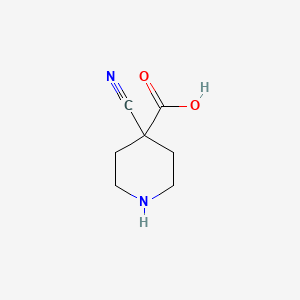 molecular formula C7H10N2O2 B13241617 4-Cyanopiperidine-4-carboxylic acid 