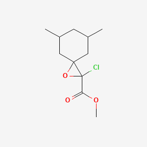 molecular formula C11H17ClO3 B13241621 Methyl 2-chloro-5,7-dimethyl-1-oxaspiro[2.5]octane-2-carboxylate 