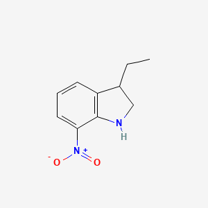 molecular formula C10H12N2O2 B13241709 3-ethyl-7-nitro-2,3-dihydro-1H-indole 