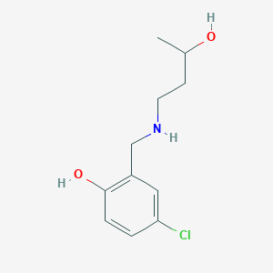 molecular formula C11H16ClNO2 B13241730 4-Chloro-2-{[(3-hydroxybutyl)amino]methyl}phenol 