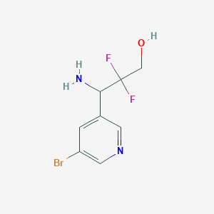 molecular formula C8H9BrF2N2O B13241772 3-Amino-3-(5-bromopyridin-3-YL)-2,2-difluoropropan-1-OL 