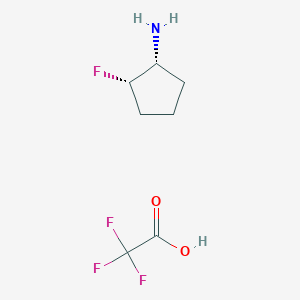 molecular formula C7H11F4NO2 B13241804 (1R,2S)-2-Fluorocyclopentan-1-amine,trifluoroaceticacid 