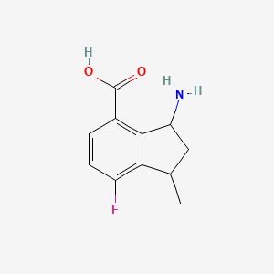 molecular formula C11H12FNO2 B13241813 3-Amino-7-fluoro-1-methyl-2,3-dihydro-1H-indene-4-carboxylic acid 