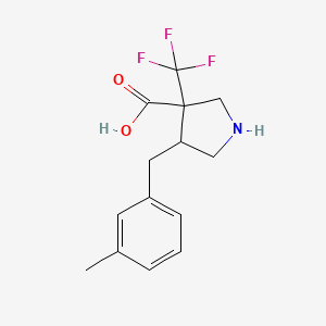 4-[(3-Methylphenyl)methyl]-3-(trifluoromethyl)pyrrolidine-3-carboxylic acid