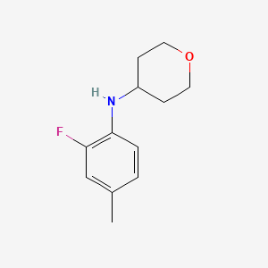 molecular formula C12H16FNO B13241877 N-(2-fluoro-4-methylphenyl)oxan-4-amine 