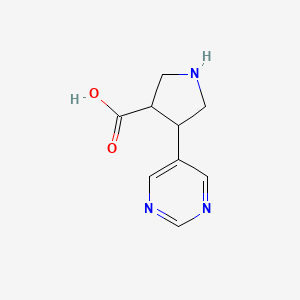 molecular formula C9H11N3O2 B13241946 4-(Pyrimidin-5-yl)pyrrolidine-3-carboxylic acid 