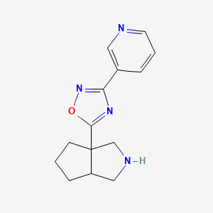 molecular formula C14H16N4O B13242001 3-(5-{Octahydrocyclopenta[c]pyrrol-3a-yl}-1,2,4-oxadiazol-3-yl)pyridine 